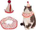 Cat Dog Birthday Bandana Scarf and Party Hat Cute Polka dot and Stripe Bib by ROHOME