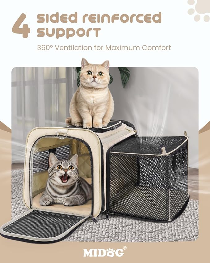 MIDOG Cat Carrier Soft for Small to Medium-Sized Cats, TSA Airline Approved - Image 7