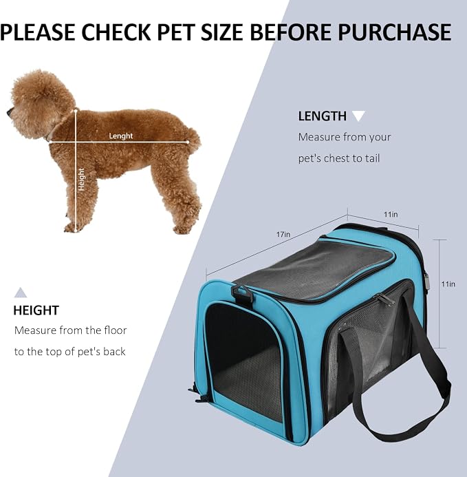 Henkelion Pet Carrier for Small Medium Cats Puppies up to 15 Lbs, Airline - Image 8