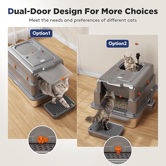 FURTIME XXXL Extra Large Stainless Steel Litter Box - Image 5