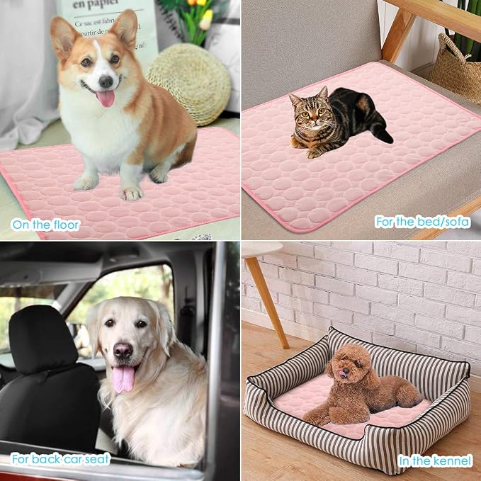 SOMOYA Dog Self Cooling Mat, Pet Washable Cooling Pad Blanket, Ice Silk Sleep - Image 5