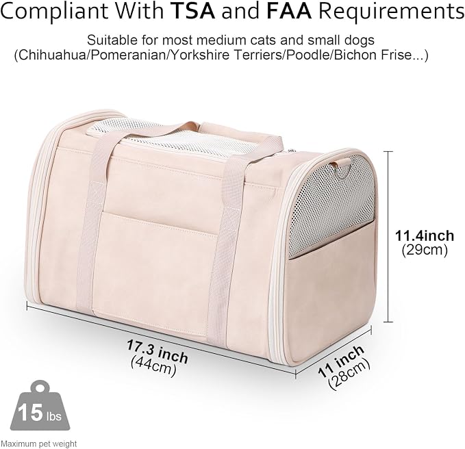 Fashion Leather Dog Carrier Cat Carrier Airline Approved Pet Carrier - Image 2