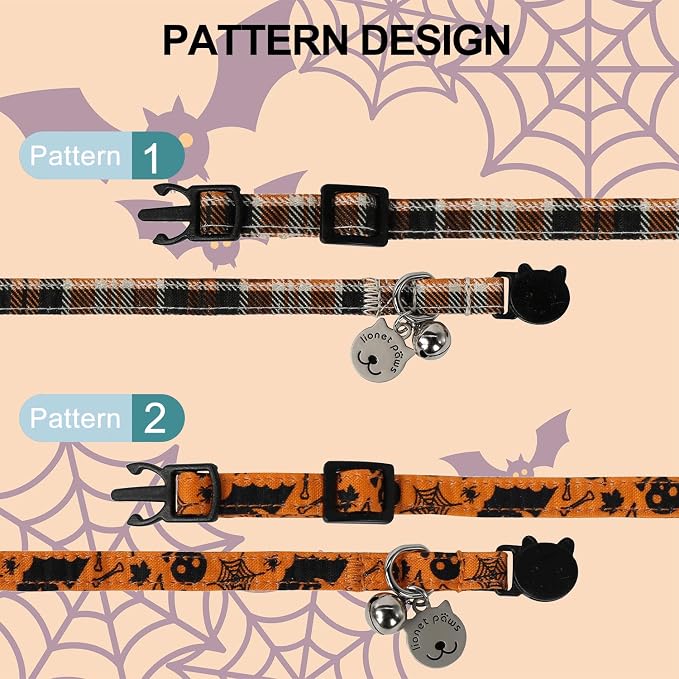 Lionet Paws 2pcs Pack Cotton Cat Collar, Breakaway Buckle - Image 2