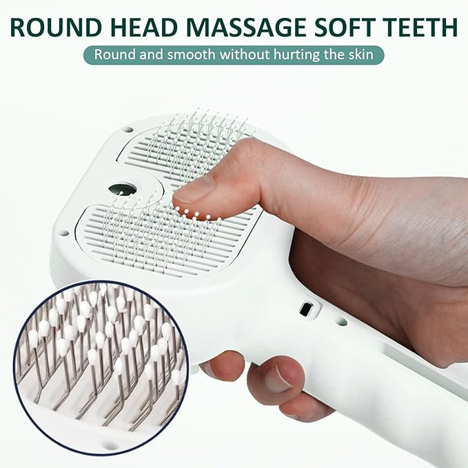 3 In 1 Self Cleaning Steamy Pet Brush, Pets Spray Hair Removal Comb - Image 5