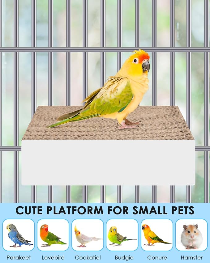 KATUMO Parrot Toys, 7 Inch Conure Shredder Foraging Toys Bird Perch Stand - Image 6