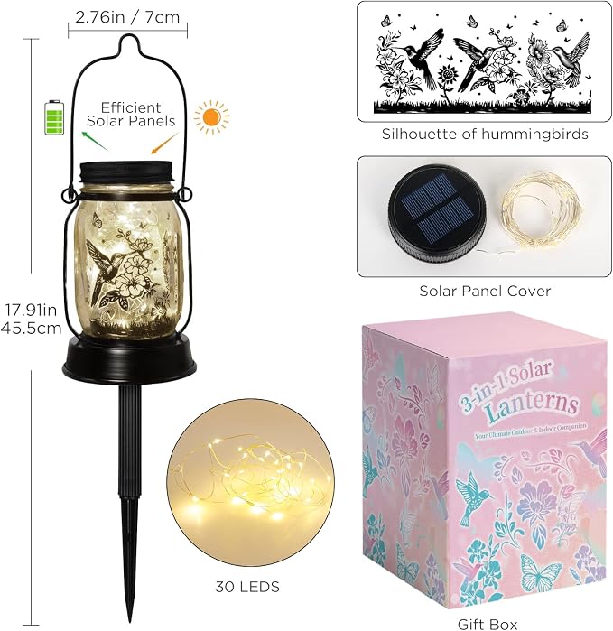 Solar Lanterns Outdoor Garden Decor Valentine's Day Gifts - Image 3