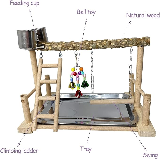 PINVNBY Bird Playground Birdcage Playstand Pet Bird Perch Platform Stand Parrot - Image 5