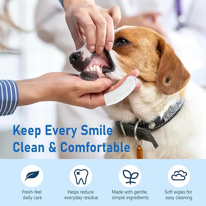 80 Counts Pet Dental Finger Wipes - Image 2