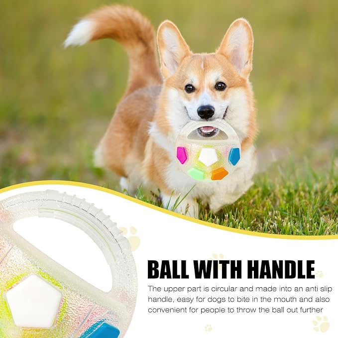 Dog Toy Ball with Handle, Toss and Fetch Play, Interactive Ball - Image 2