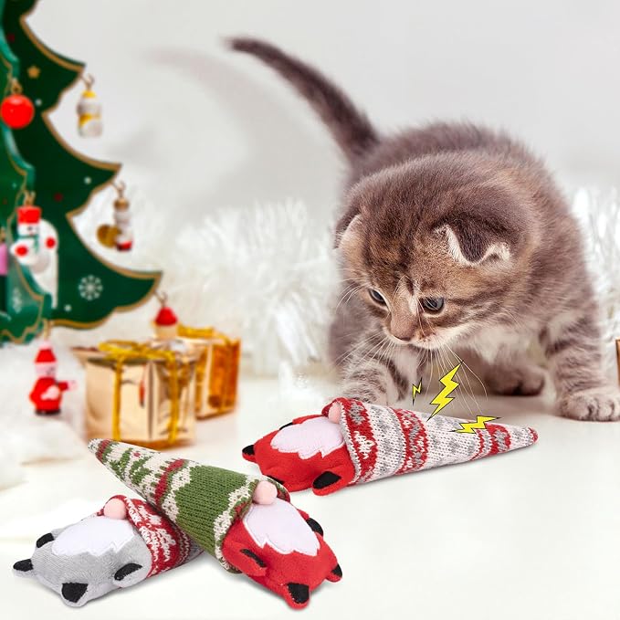 Retro Shaw Christmas Cat Toys, Xmas Catnip Toys - Image 5