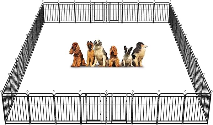 Heavy Duty Dog Playpen: 32 Steel Panels 40" Height, Square Steel Pipe by Committedtobetterpetlife