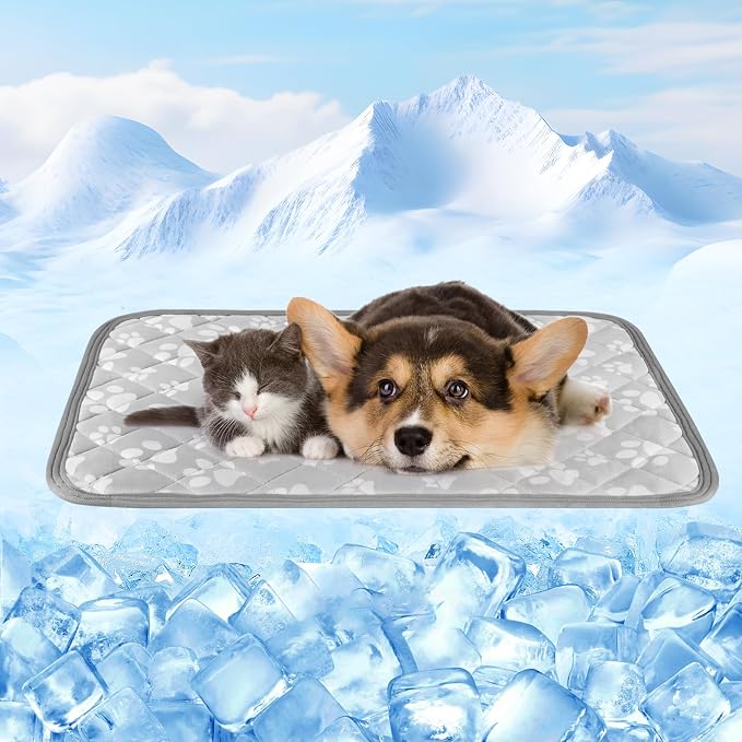 Rywell Cooling Mat for Dogs New Grey Edition, Washable Non-Toxic Summer Pet by Rywell