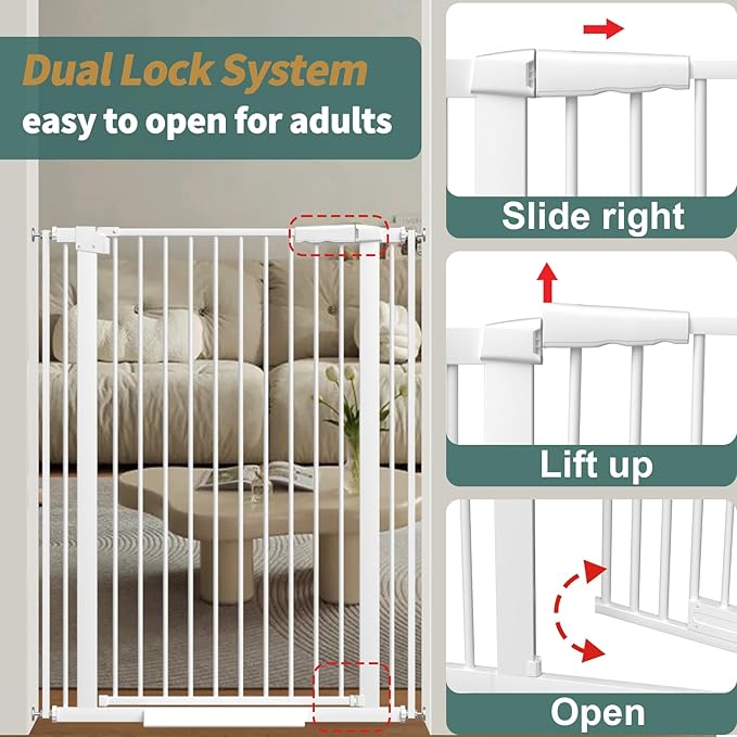 40.55" Tall, 45.86-53.74 Inch Wide, 1.37" Ultra Narrow Spacing Dog Pet Baby - Image 8
