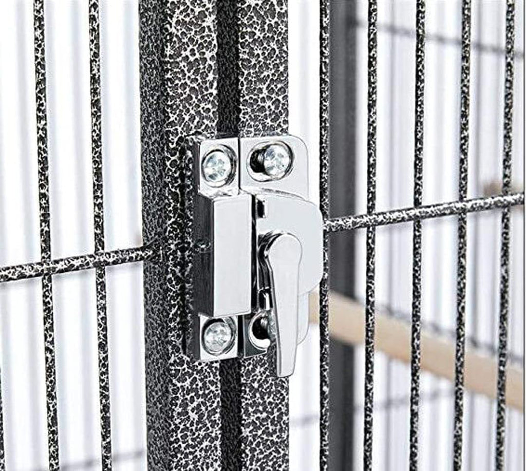Large Wrought Iron Bird Cage with Play Top and Rolling Wheels - GlobalHabitat Supply