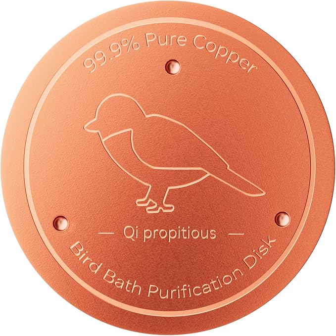 Bird Bath Copper Disk – 99.99% Pure Copper Water Cleaner, 1 mm Thick by Qi+propitious