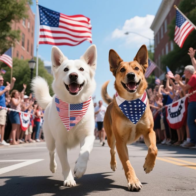 American Flag Dog Bandanas, 4th of July Dog Bandana, Large Summer Triangle - Image 5