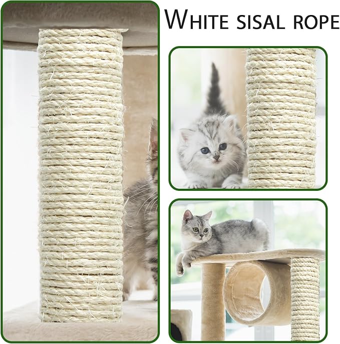 Natural Sisal Rope 8mm 98-Feet for Cat Scratching Post Tree Tower Replacement - Image 2
