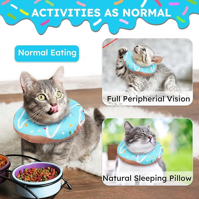 Cat Cone Collar Soft, Waterproof Cat Recovery Collars Spay Cones to Stop - Image 5