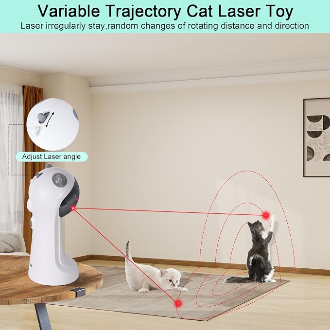 TBTeek Cat Toy, Automatic Motion-Activated, 5 Fun Patterns, 4 Speed Modes - Image 2