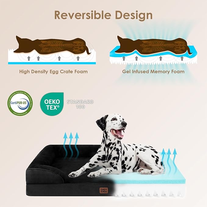 EHEYCIGA Orthopedic Dog Beds for Extra Large Dogs, Waterproof Memory Foam XL - Image 3