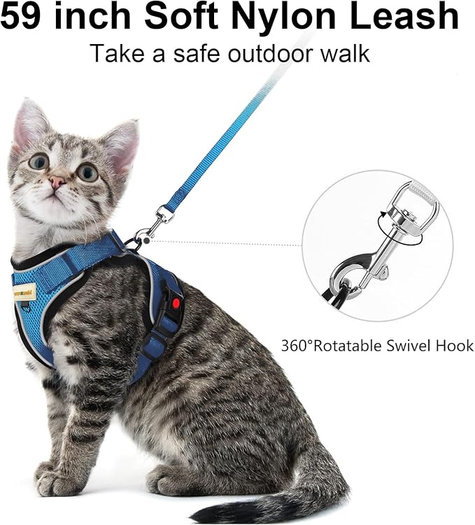 Cat Harness and Leash for Walking, Retractable Cat Harnesses and Leash Set - Image 2