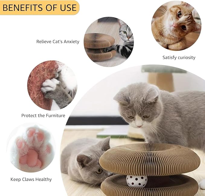 2Pcs Magic Organ Cat Scratcher Toy, Extra-Thick & Large Connectable Cardboard - Image 4