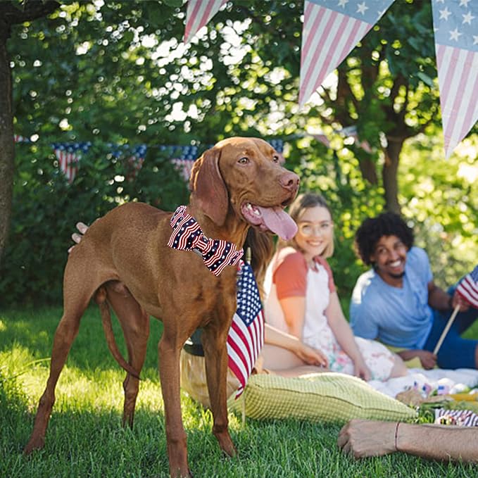 Lionheart glory American Flag Dog Collar, 4 of July Dog Bow Collar Heavy Duty - Image 5