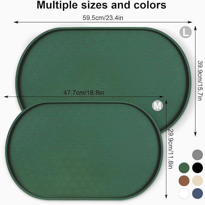 KPWACD Pet Placemat for Dog and Cat, Anti-Slip Waterproof Dogs Feeding Bowl Mat - Image 2
