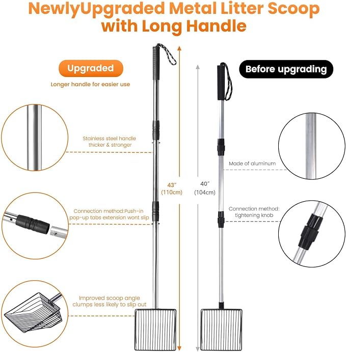 Metal Cat Litter Scoop with Holder, Solid & Durable, Deep Shovel - Image 6