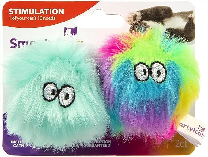 SmartyKat Fuzzy Friends Plush Catnip Ball Cat Toys by SmartyKat