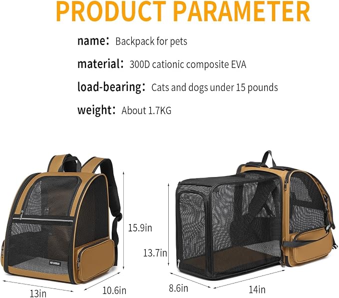 Cat Backpack，Expandable Cat Carrier Backpack, Dog Backpack Carrier and Pet - Image 2