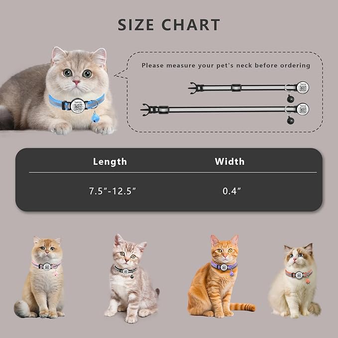 Smart QR Code Cat Collar 2-Pack, Breakaway Reflective Collar - Image 5