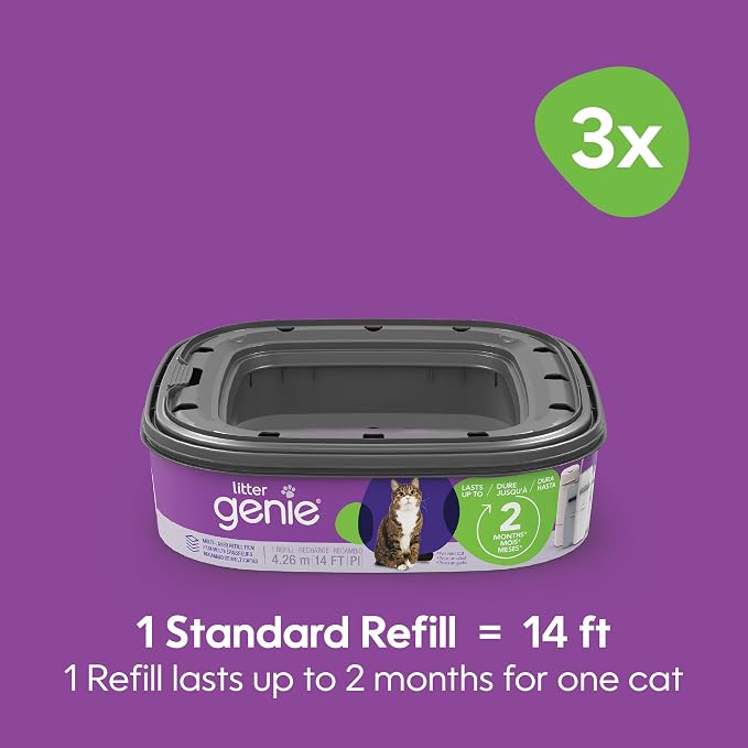 Litter Genie Refill Bags | Standard 3-Pack, 28 total ft | Up to 6 Months of - Image 2