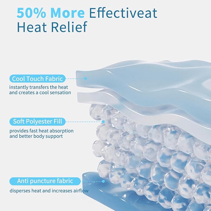Dog Cooling Mat 13.7” x 13.7” Pet Summer Self-Cooling Pad - Image 4