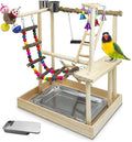 PINVNBY Bird Playground Parrot Perch Stand Play Gym Cockatiel Wood Bird Toys by PINVNBY