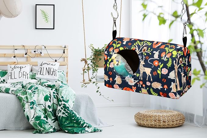 ShuRung Parrot Cockatiel Warm House Bird Nest Bed Winter Hanging Hammock Birds - Image 5