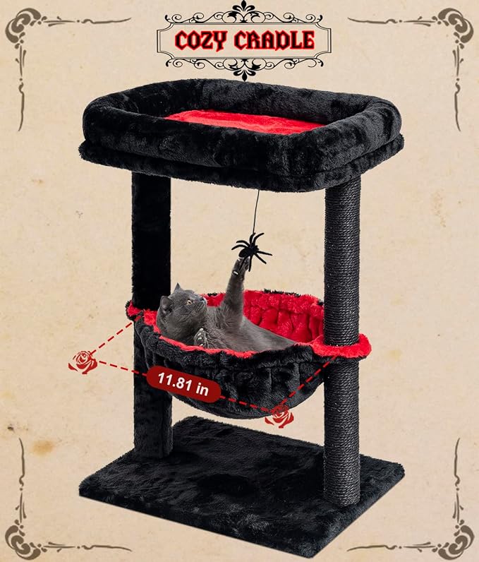 SYANDLVY Gothic Cat Tree with Coffin Bed - Image 7