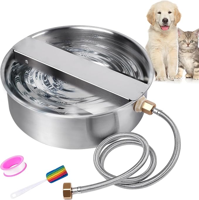 Automatic Dog Water Bowl Dispenser Large Breed Stainless Steel Auto Fill Dog by PAULOZYN