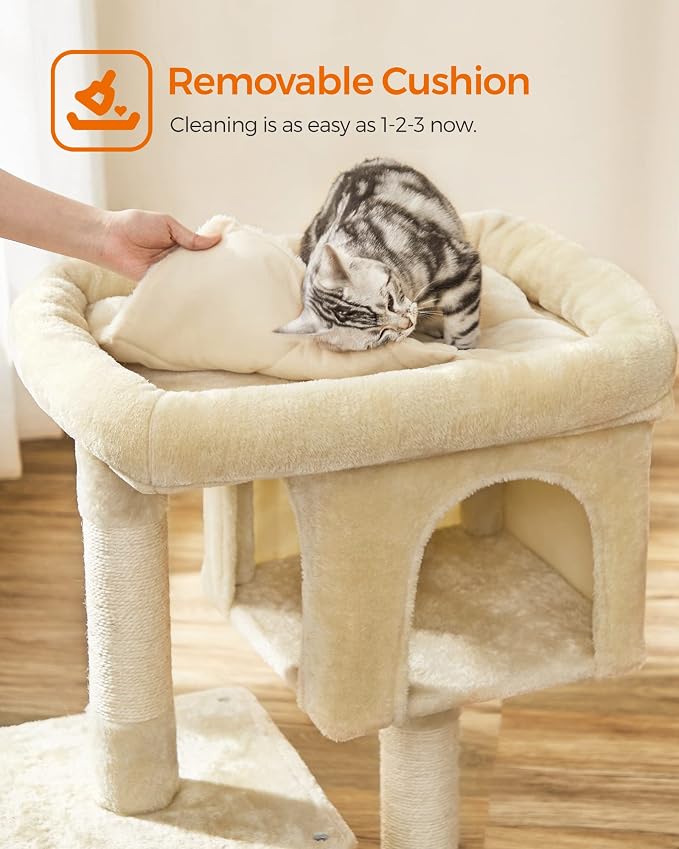 Feandrea Cat Tree, 33.1-Inch Cat Tower, Plush Condo - Image 8