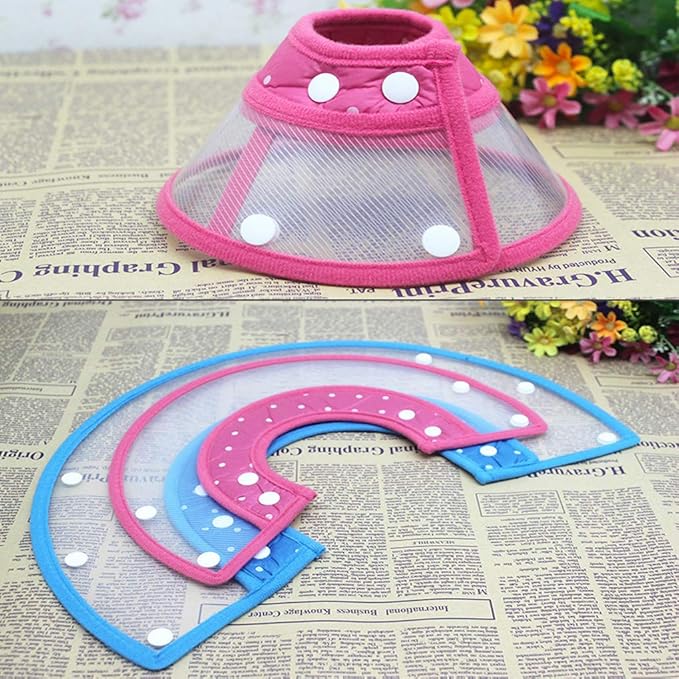 Pet Cone Recovery Dog Cone Adjustable Dog Collar Clear Padded Collar - Image 6