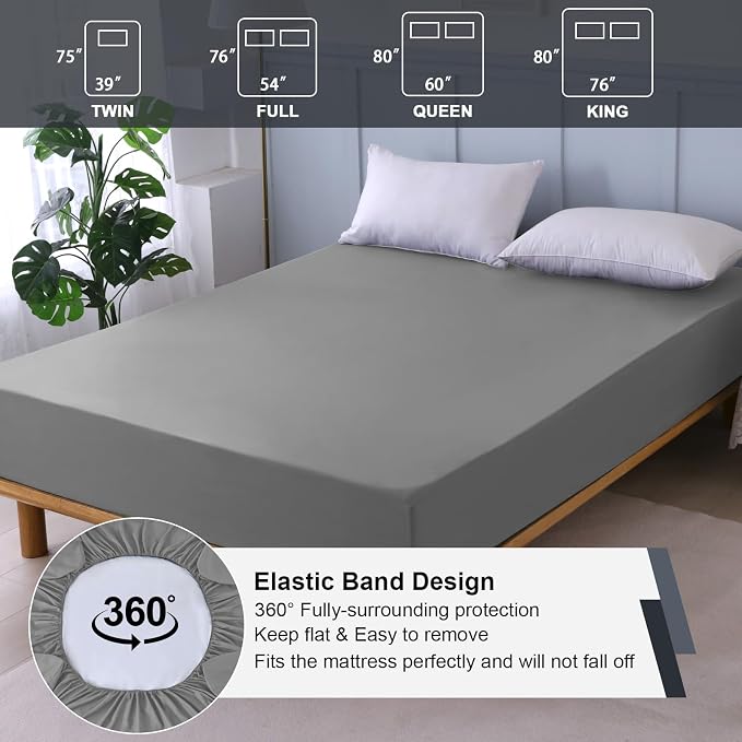 Waterproof Mattress Protector Queen, Fitted Sheet Style Breathable Mattress - Image 5