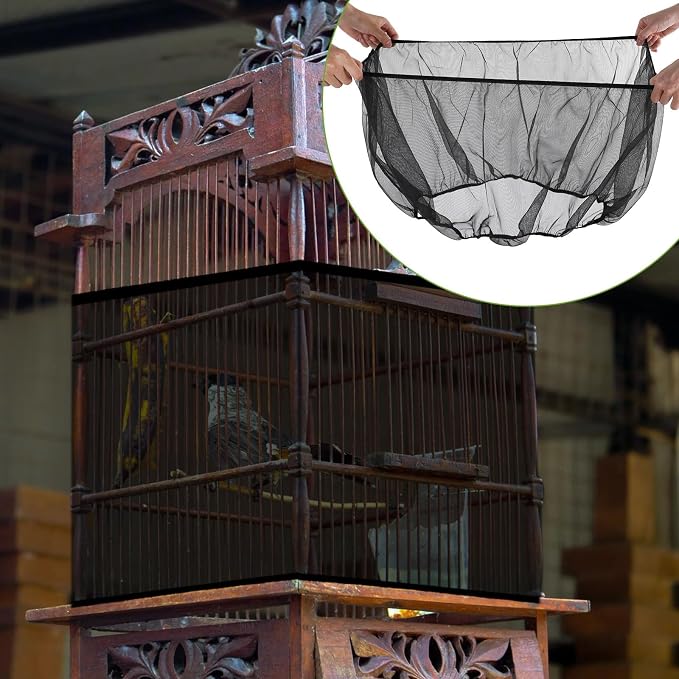 Bird Cage Seed Catcher, Bird Cage Net, Large Stretchy Form Fitting Mesh Skirt - Image 6