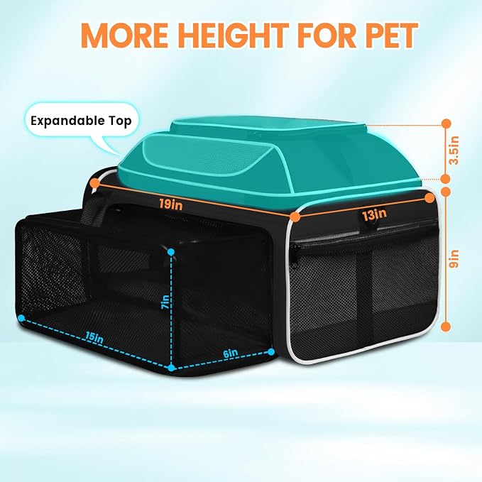 Petskd Top and Side Expandable Pet Carrier 19x13x9 Inches Southwest Allegiant - Image 3
