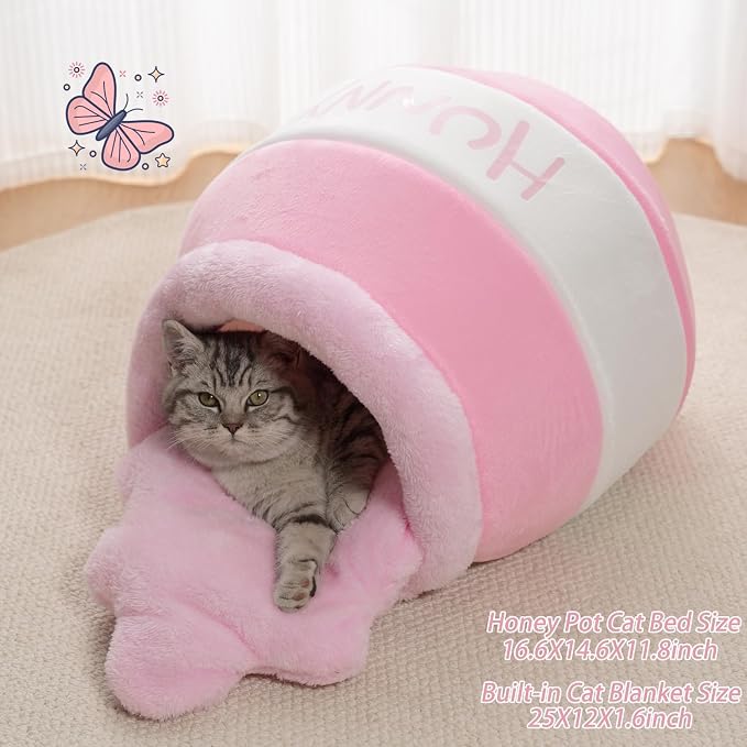 Honey Pot Cat Cave Bed, Soft and Thick Rebound Sponge Pet Nest - Image 6
