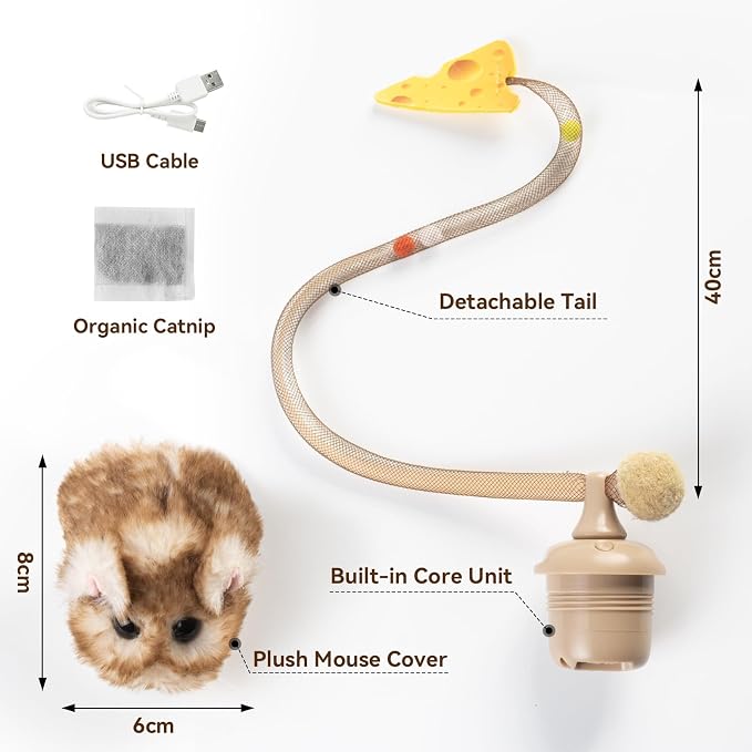 Migipaws Interactive MigiMouse Cat Toy 360° Rolling & Spin - Image 7