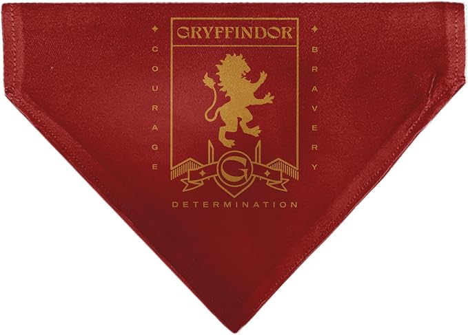 Harry Potter Pet Bandana Harry Potter Gryffindor Traits Banner and Icons Reds by Buckle-Down