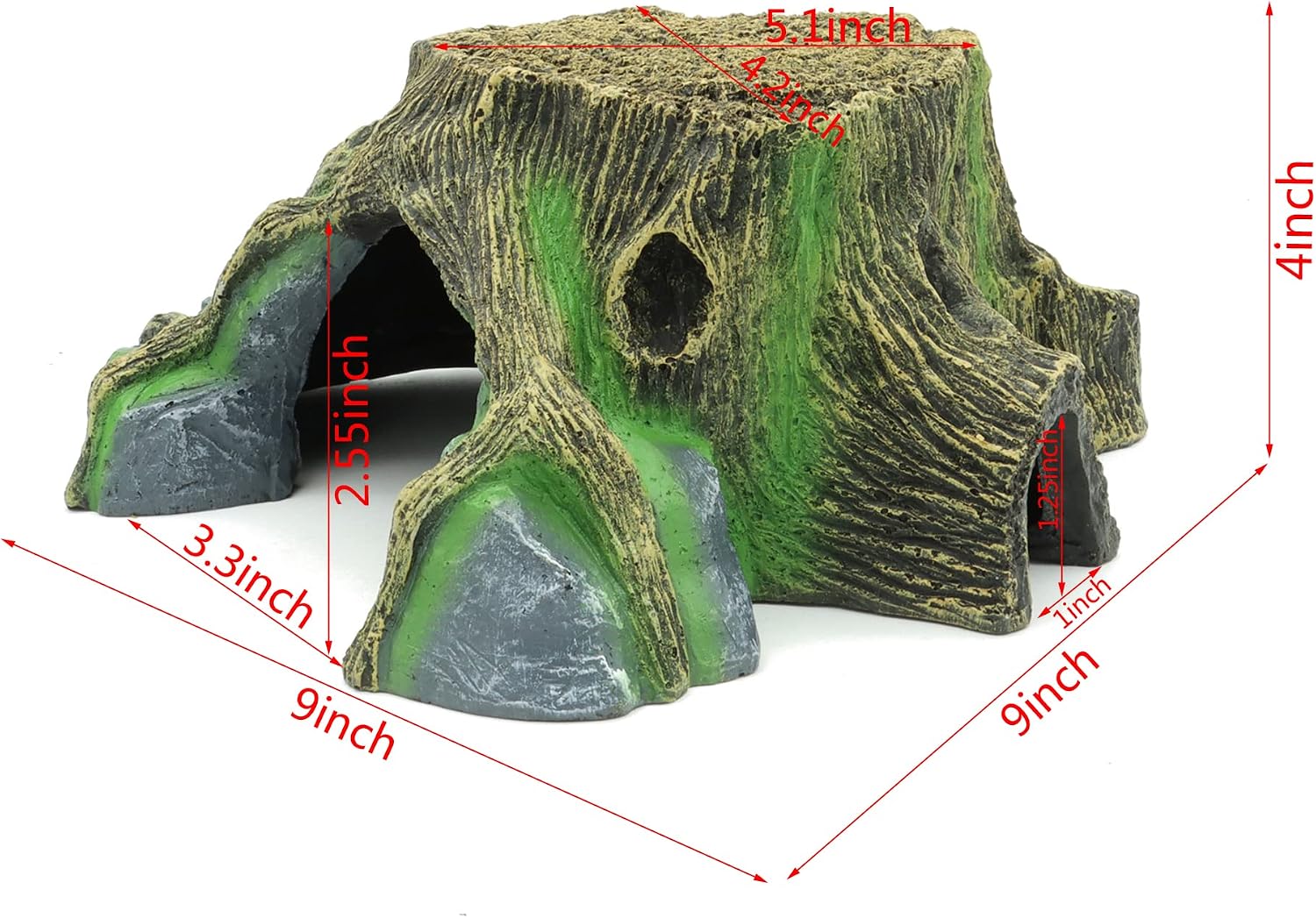 Large Resin Turtle Tank Reptile Hideout Cave - GlobalHabitat Supply