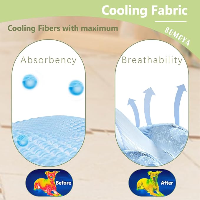 SOMOYA Dogs Cooling Mat Pet Cooling Pads Blanket Sleeping Kennel Mat, Washable - Image 2