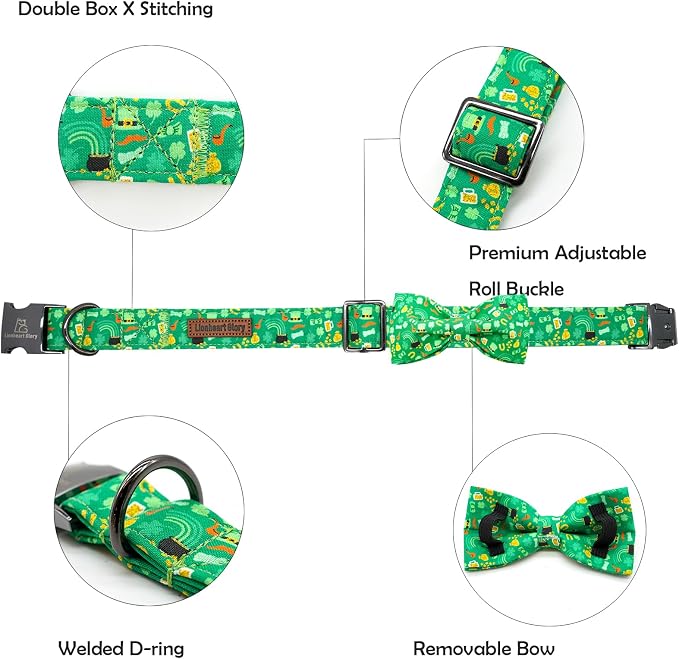 Lionheart glory Dog Bow Collar St. Patrick's Day Dog Collar - Image 2
