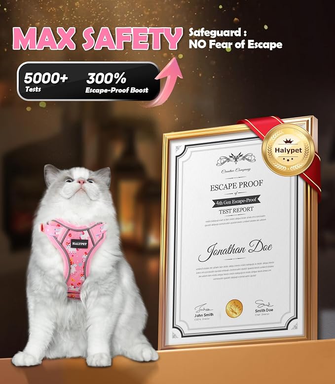 Halypet Cat Harness and Leash Set Cute Escape Proof Vest Harness - Image 4